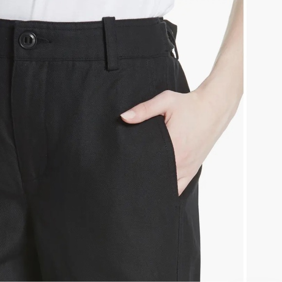 VINCE LINEN COTTON BLEND WIDE LEG BLACK PANTS SIZE 0 - Picture 3 of 15